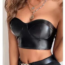 Solid Color Glossy PU Leather Vest GPBY-2122