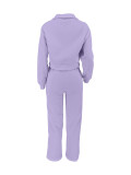 Solid Color Long Sleeve Thickened Sport Suit ZDF-31382