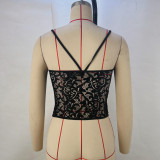 Lace See Through Tie Up Small Vest GPBY-15414