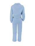 Solid Color Long Sleeve Thickened Sport Suit ZDF-31382