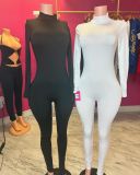 Pre Order: About 7 work days shipping Solid Color Long Sleeve Slim Jumpsuit YUEM-600621