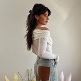 Solid Color V Neck Patchwork Bodysuit GPBY-16352