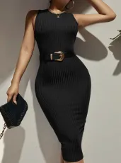 Solid Color Sleeveless Midi Dress GPBY-2072