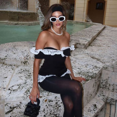 Sexy Off Shoulder Lace Lace Bodysuit XEF-K24K56937