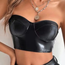 Solid Color Glossy PU Leather Vest GPBY-2122