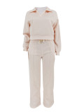 Solid Color Long Sleeve Thickened Sport Suit ZDF-31382