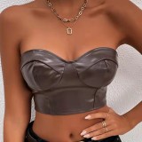 Solid Color Glossy PU Leather Vest GPBY-2122