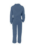 Solid Color Long Sleeve Thickened Sport Suit ZDF-31382