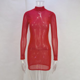 Sexy See Through Long Sleeve Dress Swimsuit Cover-up GPBY-14451