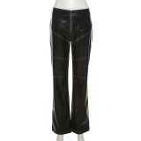 PU Leather Straight Pants GPBY-P1114