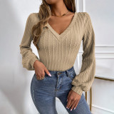 Bubble Sleeve Slim Knits T Shirts GYSQ-WCCG1930