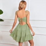 Solid Color Sleeveless Sling Mini Dress GYSQ-CDCL0730
