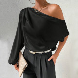 Single Shoulder Loose Long Sleeve Tops GYSQ-CTDI0890