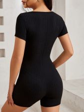 Short Sleeve Solid Color Romper GYSQ-CJEA1280
