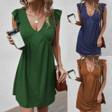 V Neck Loose Sleeveless Casual Dress GYSQ-JDDB1010