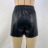 PU Leather Solid Color Short GPBY-15121