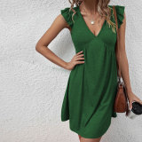 V Neck Loose Sleeveless Casual Dress GYSQ-JDDB1010
