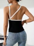 Patchwork Color Block Knits Tank Top GYSQ-CVDG0510