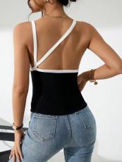 Patchwork Color Block Knits Tank Top GYSQ-CVDG0510