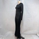 Long Sleeve Hooded Tops And Flare Pants Suit GPBY-15986