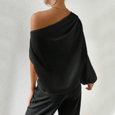 Single Shoulder Loose Long Sleeve Tops GYSQ-CTDI0890