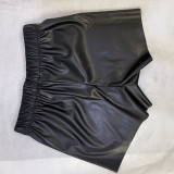 PU Leather Solid Color Short GPBY-15121