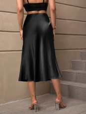 Solid Color A-Line Half-Body Skirt GYSQ-CRDF1460