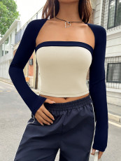 Contrast Color Splicing T Shirt GYSQ-ZTDJ1080