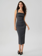 Sexy Knits Sleeveless Pleated Midi Dress GYSQ-CDEA1250