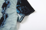 Print Short T Shirt And Half Body Skirt Suit GPBY-14538