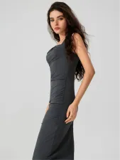 Sexy Knits Sleeveless Pleated Midi Dress GYSQ-CDEA1250