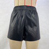 PU Leather Solid Color Short GPBY-15121