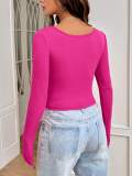 Solid Color Long Sleeve Slim T Shirt GYSQ-CTDH1020