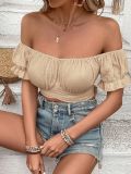 Bubble Short Sleeve Tie Up Tops GYSQ-CVEA2510