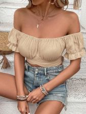 Bubble Short Sleeve Tie Up Tops GYSQ-CVEA2510