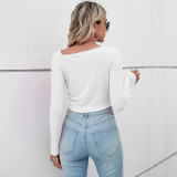 Solid Color O Neck T Shirt GYSQ-WCCH0320