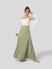 Fashion Patchwork Big Swing Knits Long Skirt GYSQ-KREC0550