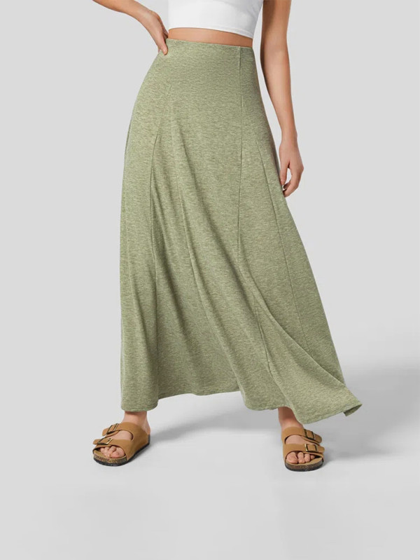 Fashion Patchwork Big Swing Knits Long Skirt GYSQ-KREC0550