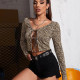 Leopard Print Bandage T Shirt GYSQ-SY200608TO01