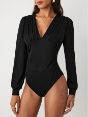 Long Sleeve V Neck Bodysuit GYSQ-KOEF0330
