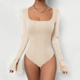 Long Sleeve Flare Sleeve Bodysuit GYSQ-ZODI1390