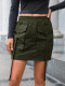 Solid Color Multi-pockets Skirts GYSQ-ZRDK0190