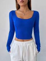 Solid Color Long Sleeve T Shirt GYSQ-ZTDH0870