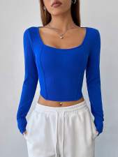 Solid Color Long Sleeve T Shirt GYSQ-ZTDH0870