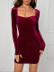 Velour Solid Color Bodycon Dress GYSQ-CDDI0840