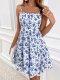 Floral Print Sleeveless Halter Mini Dress GYSQ-XDEC1420