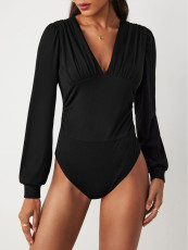 Long Sleeve V Neck Bodysuit GYSQ-KOEF0330
