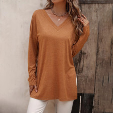Long Sleeve V Neck Knits T Shirt GYSQ-QCCH2250