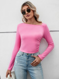Solid Color O Neck T Shirt GYSQ-WCCH0320