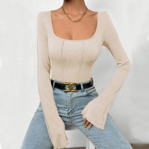 Long Sleeve Flare Sleeve Bodysuit GYSQ-ZODI1390
